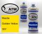 Preview: Mazda, Golden Yellow, 35Y: 400ml Sprühdose + 400ml Klarlack - Set, von ATW Autoteile West.